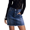 image:imageSidefeel Womens High Waist Seam Line Denim SkirtBluing