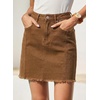 image:imageSidefeel Womens High Waist Seam Line Denim SkirtBrown