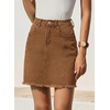 image:imageSidefeel Womens High Waist Seam Line Denim SkirtBrown