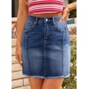 image:imageSidefeel Womens High Waist Seam Line Denim SkirtDark Blue