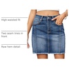 image:imageSidefeel Womens High Waist Seam Line Denim SkirtDark Blue