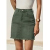 image:imageSidefeel Womens High Waist Seam Line Denim SkirtGreen