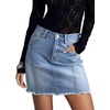 image:imageSidefeel Womens High Waist Seam Line Denim SkirtIceland Blue