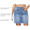 image:imageSidefeel Womens High Waist Seam Line Denim SkirtIceland Blue
