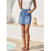 image:imageSidefeel Womens High Waist Seam Line Denim SkirtIceland Blue