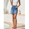 image:imageSidefeel Womens High Waist Seam Line Denim SkirtLight Blue