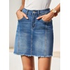 image:imageSidefeel Womens High Waist Seam Line Denim SkirtLight Blue