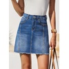 image:imageSidefeel Womens High Waist Seam Line Denim SkirtLight Blue