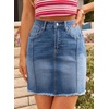 image:imageSidefeel Womens High Waist Seam Line Denim SkirtLight Blue
