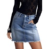 image:imageSidefeel Womens High Waist Seam Line Denim SkirtLight Blue