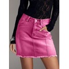 image:imageSidefeel Womens High Waist Seam Line Denim SkirtRose Red