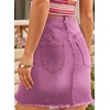 image:imageSidefeel Womens High Waist Seam Line Denim SkirtRose Red