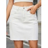 image:imageSidefeel Womens High Waist Seam Line Denim SkirtWhite