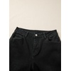 image:imageSidefeel Womens High Waist Straight Leg Jeans Ruffle Hem Denim PantsBlack