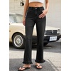 image:imageSidefeel Womens High Waist Straight Leg Jeans Ruffle Hem Denim PantsBlack