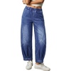 image:imageSidefeel Womens High Waisted Baggy Barrel Wide Leg JeansBlue