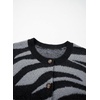 image:imageSidefeel Womens Long Sleeve Crewneck Animal Print Cardigans SweatersGray