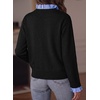 image:imageSidefeel Womens Long Sleeve Mock Neck 2 in 1 Pullover SweatersBlack