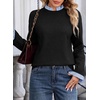 image:imageSidefeel Womens Long Sleeve Mock Neck 2 in 1 Pullover SweatersBlack