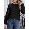 image:imageSidefeel Womens Long Sleeve Mock Neck 2 in 1 Pullover SweatersBlack