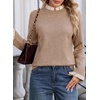 image:imageSidefeel Womens Long Sleeve Mock Neck 2 in 1 Pullover SweatersKhaki