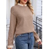 image:imageSidefeel Womens Long Sleeve Mock Neck 2 in 1 Pullover SweatersKhaki