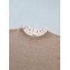 image:imageSidefeel Womens Long Sleeve Mock Neck 2 in 1 Pullover SweatersKhaki