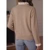image:imageSidefeel Womens Long Sleeve Mock Neck 2 in 1 Pullover SweatersKhaki