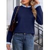 image:imageSidefeel Womens Long Sleeve Mock Neck 2 in 1 Pullover SweatersNavy Blue