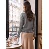 image:imageSidefeel Womens Ruffle Cropped Cardigan SweatersMedium Grey
