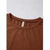 image:imageSidefeel Womens Shirts Long Sleeve Crewneck Lace Trim Stretch TopsBrown