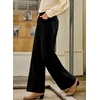 image:imageSidefeel Womens Wide Leg Corduroy Pants High Waisted Baggy TrousersBlack
