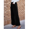 image:imageSidefeel Womens Wide Leg Corduroy Pants High Waisted Baggy TrousersBlack
