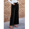 image:imageSidefeel Womens Wide Leg Corduroy Pants High Waisted Baggy TrousersBlack