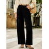 image:imageSidefeel Womens Wide Leg Corduroy Pants High Waisted Baggy TrousersBlack