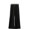 image:imageSidefeel Womens Wide Leg Corduroy Pants High Waisted Baggy TrousersBlack