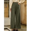 image:imageSidefeel Womens Wide Leg Corduroy Pants High Waisted Baggy TrousersGreen