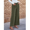 image:imageSidefeel Womens Wide Leg Corduroy Pants High Waisted Baggy TrousersGreen