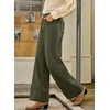 image:imageSidefeel Womens Wide Leg Corduroy Pants High Waisted Baggy TrousersGreen
