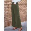 image:imageSidefeel Womens Wide Leg Corduroy Pants High Waisted Baggy TrousersGreen