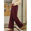 image:imageSidefeel Womens Wide Leg Corduroy Pants High Waisted Baggy TrousersRacing Red