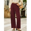 image:imageSidefeel Womens Wide Leg Corduroy Pants High Waisted Baggy TrousersRacing Red