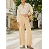 image:imageSidefeel Womens Wide Leg Corduroy Pants High Waisted Baggy TrousersSmoke Gray