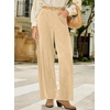 image:imageSidefeel Womens Wide Leg Corduroy Pants High Waisted Baggy TrousersSmoke Gray