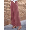 image:imageSidefeel Womens Wide Leg Corduroy Pants High Waisted Baggy TrousersViolet