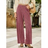 image:imageSidefeel Womens Wide Leg Corduroy Pants High Waisted Baggy TrousersViolet