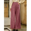 image:imageSidefeel Womens Wide Leg Corduroy Pants High Waisted Baggy TrousersViolet