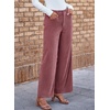 image:imageSidefeel Womens Wide Leg Corduroy Pants High Waisted Baggy TrousersViolet