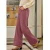 image:imageSidefeel Womens Wide Leg Corduroy Pants High Waisted Baggy TrousersViolet