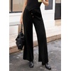 image:imageSidefeel Womens Wide Leg Corduroy Pants High Waisted Fall TrousersBlack